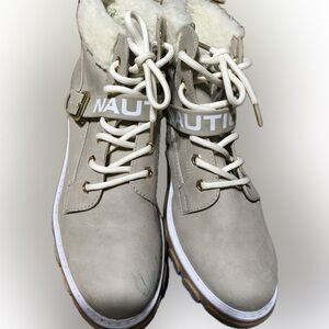 Nautica Women's Evona Hiker Boot Winter Fashion Booties Size 8 Taupe